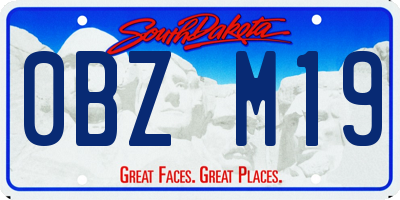 SD license plate 0BZM19