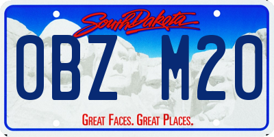 SD license plate 0BZM20