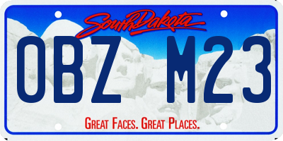 SD license plate 0BZM23