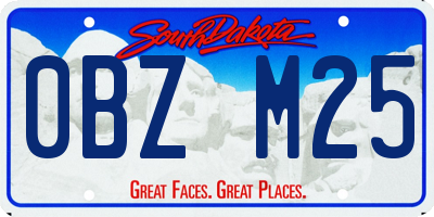 SD license plate 0BZM25