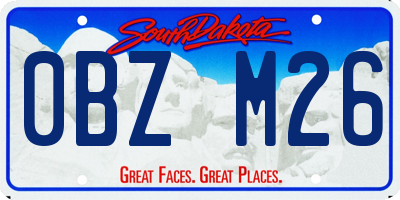 SD license plate 0BZM26