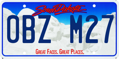 SD license plate 0BZM27