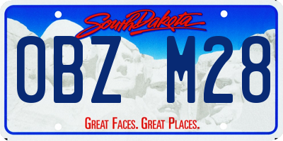 SD license plate 0BZM28