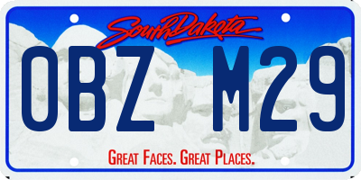 SD license plate 0BZM29