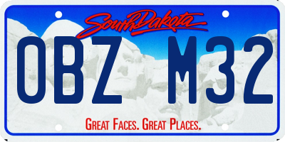 SD license plate 0BZM32