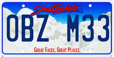 SD license plate 0BZM33