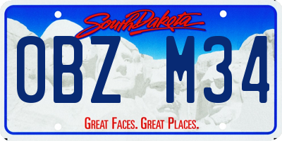 SD license plate 0BZM34
