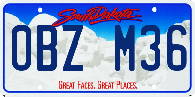 SD license plate 0BZM36