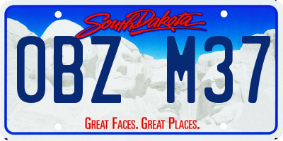 SD license plate 0BZM37