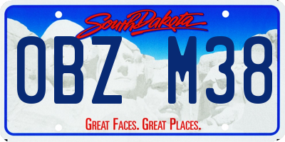 SD license plate 0BZM38