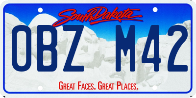 SD license plate 0BZM42