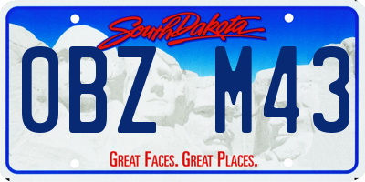 SD license plate 0BZM43