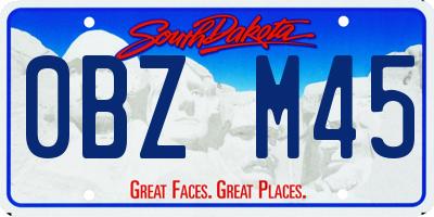 SD license plate 0BZM45