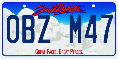 SD license plate 0BZM47