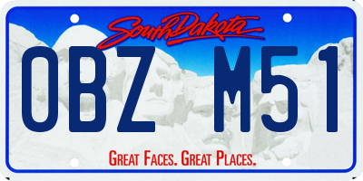 SD license plate 0BZM51