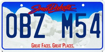 SD license plate 0BZM54