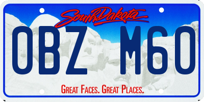 SD license plate 0BZM60
