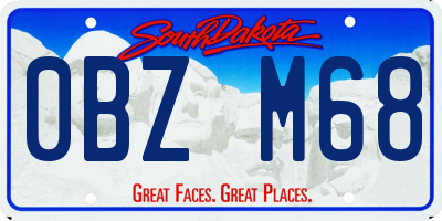 SD license plate 0BZM68