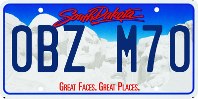 SD license plate 0BZM70