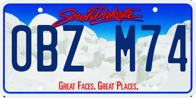 SD license plate 0BZM74