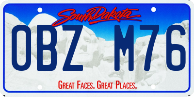 SD license plate 0BZM76