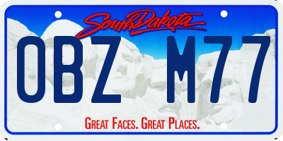 SD license plate 0BZM77
