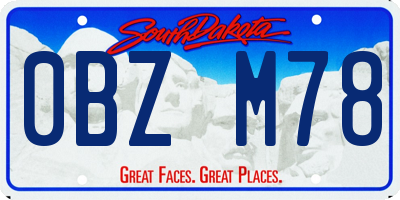 SD license plate 0BZM78