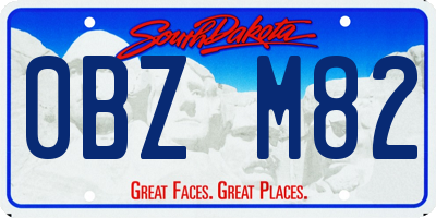 SD license plate 0BZM82