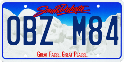 SD license plate 0BZM84
