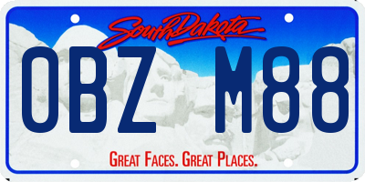 SD license plate 0BZM88