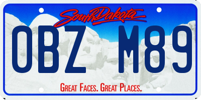 SD license plate 0BZM89