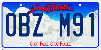 SD license plate 0BZM91