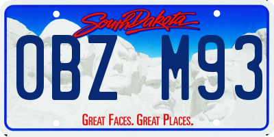 SD license plate 0BZM93