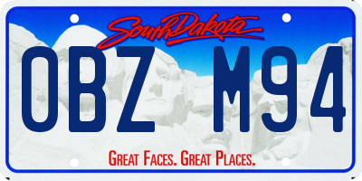 SD license plate 0BZM94