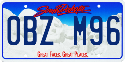 SD license plate 0BZM96
