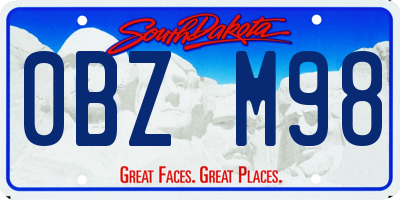 SD license plate 0BZM98