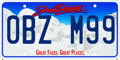 SD license plate 0BZM99