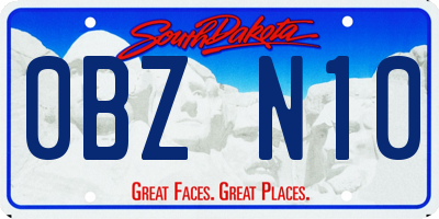 SD license plate 0BZN10
