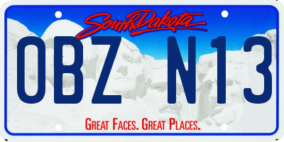 SD license plate 0BZN13