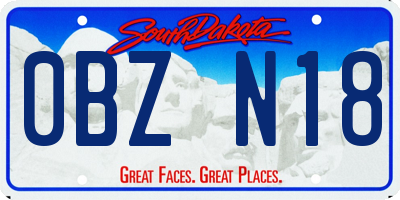 SD license plate 0BZN18