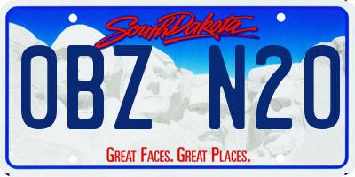 SD license plate 0BZN20