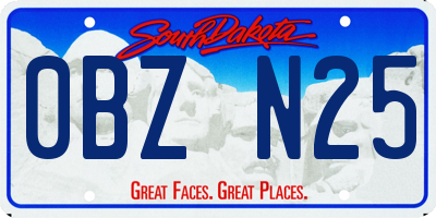 SD license plate 0BZN25