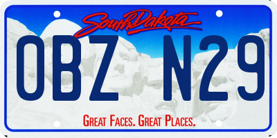 SD license plate 0BZN29