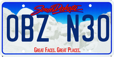 SD license plate 0BZN30