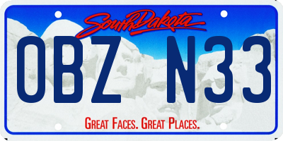 SD license plate 0BZN33