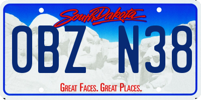 SD license plate 0BZN38