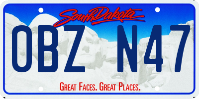 SD license plate 0BZN47