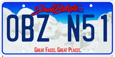 SD license plate 0BZN51