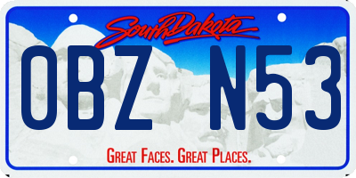 SD license plate 0BZN53