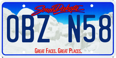 SD license plate 0BZN58
